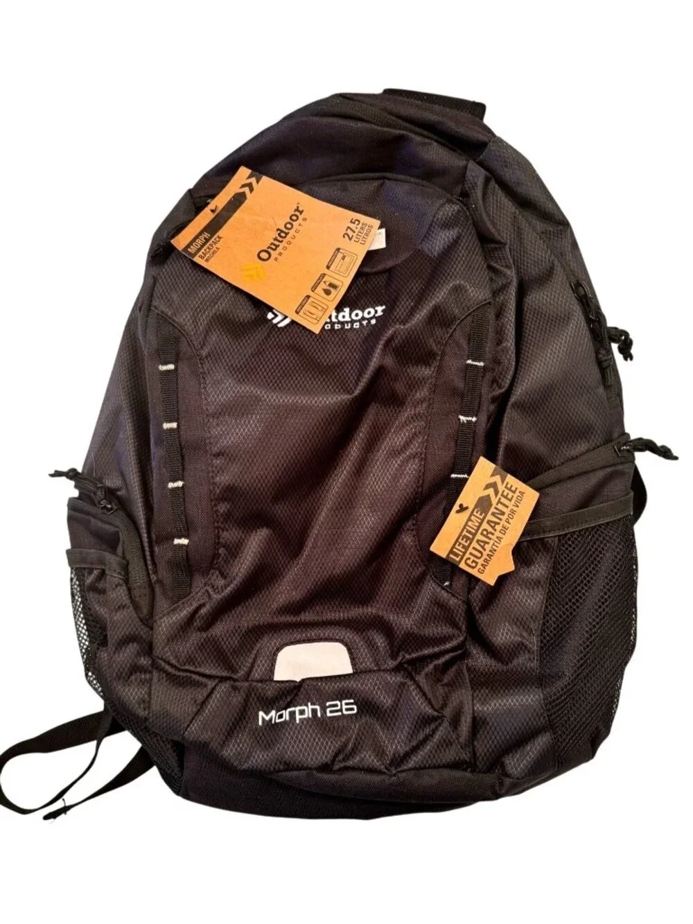 Outdoor Products Morph26 Black Backpack NWT Ripstop Lightweight